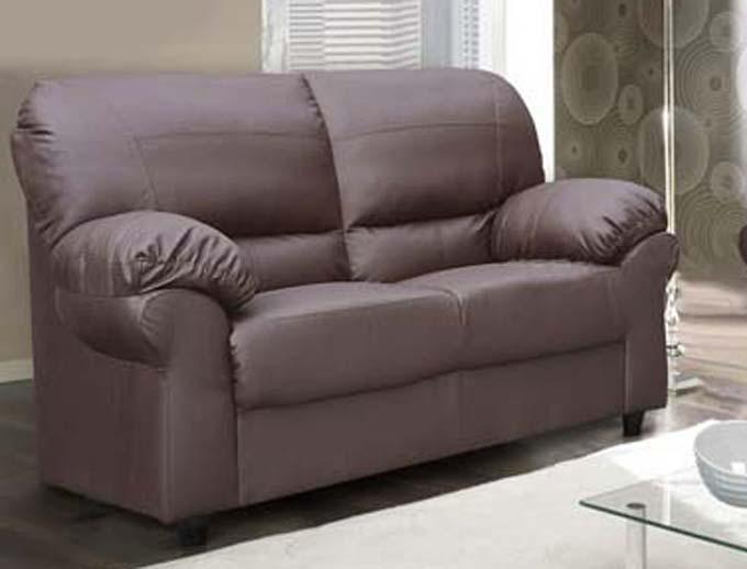 Brown Faux Leather 2 Seater Sofa