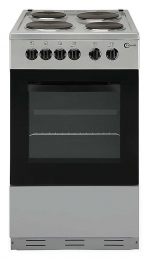 Flavel Silver 50 cm Electric Cooker with Solid Plate Hob