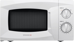 Daewoo white 20 litre manual control microwave