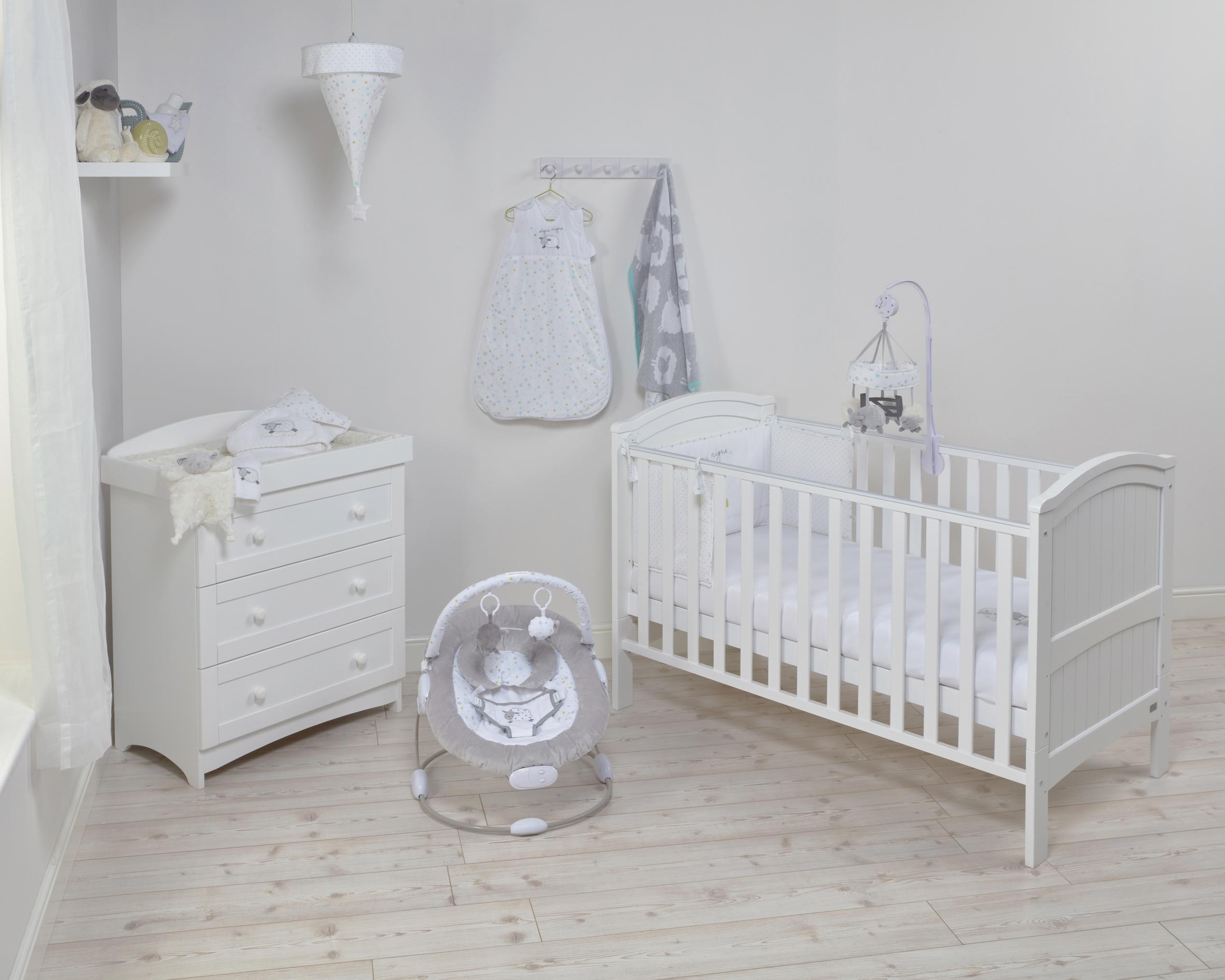 cot bed and wardrobe