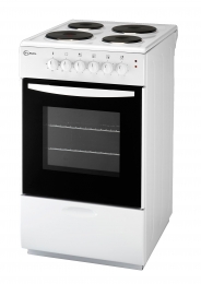 Flavel white 50cm electric cooker with solid plate hob