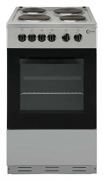 Flavel Silver 50 cm Electric Cooker with Solid Plate Hob