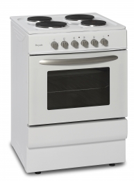 Royale white 60cm wide single cavity electric cooker with solid plate hob