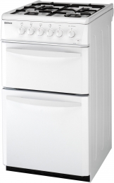 Beko white 50cm twin cavity gas cooker